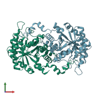 PDB entry 5hms coloured by chain, front view.