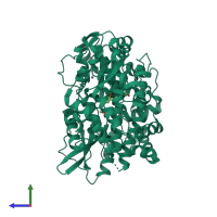 PDB entry 5hmz coloured by chain, side view.