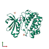 PDB entry 5hng coloured by chain, front view.