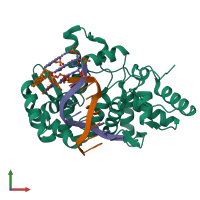 PDB entry 5hnh coloured by chain, front view.