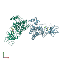 PDB entry 5hni coloured by chain, front view.