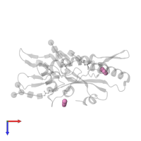THIOCYANATE ION in PDB entry 5hns, assembly 2, top view.