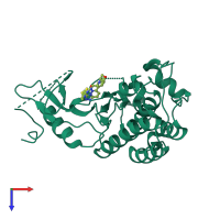 PDB entry 5hor coloured by chain, top view.