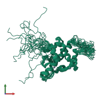 PDB entry 5hou coloured by chain, ensemble of 20 models, front view.