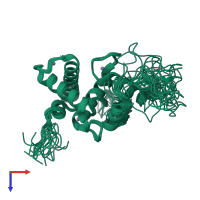 PDB entry 5hpd coloured by chain, ensemble of 20 models, top view.