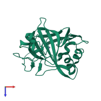PDB entry 5hpj coloured by chain, top view.