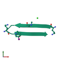 PDB entry 5hpp coloured by chain, front view.