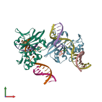 PDB entry 5hri coloured by chain, front view.