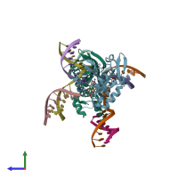 PDB entry 5hri coloured by chain, side view.