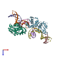 PDB entry 5hri coloured by chain, top view.