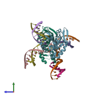 PDB entry 5hrl coloured by chain, side view.