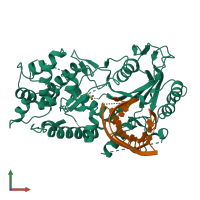 PDB entry 5hsw coloured by chain, front view.