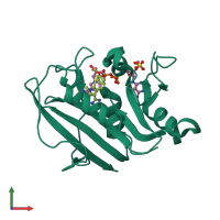 PDB entry 5ht4 coloured by chain, front view.