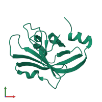 PDB entry 5hu4 coloured by chain, front view.