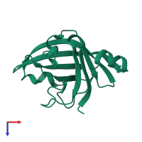 PDB entry 5hu4 coloured by chain, top view.