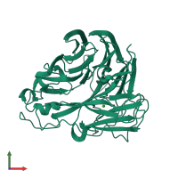 PDB entry 5hun coloured by chain, front view.