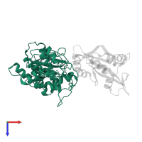 LIM domain kinase 1 in PDB entry 5hvk, assembly 1, top view.