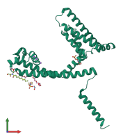 PDB entry 5hvx coloured by chain, front view.
