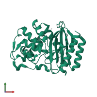 Beta-lactamase TEM in PDB entry 5hw5, assembly 1, front view.