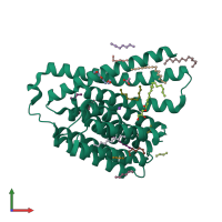 PDB entry 5hwy coloured by chain, front view.