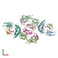 PDB entry 5hyj coloured by chain, front view.