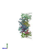 PDB entry 5hyj coloured by chain, side view.