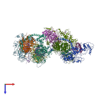 PDB entry 5hyn coloured by chain, top view.