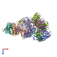 PDB entry 5hys coloured by chain, top view.