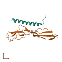 PDB entry 5hyu coloured by chain, front view.