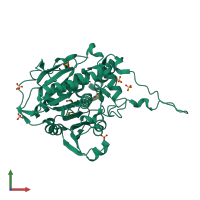 PDB entry 5hz2 coloured by chain, front view.
