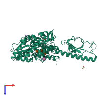 PDB entry 5hz7 coloured by chain, top view.