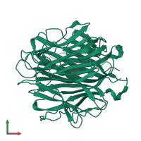 PDB entry 5hzf coloured by chain, front view.
