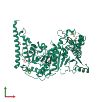 PDB entry 5hzr coloured by chain, front view.