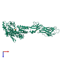 PDB entry 5hzv coloured by chain, top view.