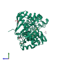 PDB entry 5i02 coloured by chain, side view.