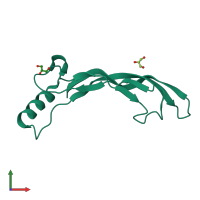 PDB entry 5i05 coloured by chain, front view.