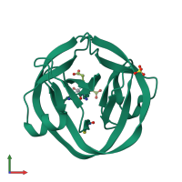 PDB entry 5i0a coloured by chain, front view.