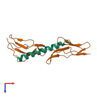PDB entry 5i0q coloured by chain, top view.