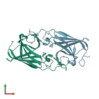 PDB entry 5i0x coloured by chain, front view.