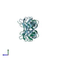 PDB entry 5i0x coloured by chain, side view.