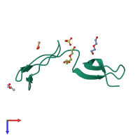 PDB entry 5i11 coloured by chain, top view.