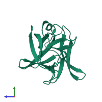 PDB entry 5i1b coloured by chain, side view.