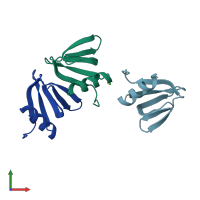 PDB entry 5i21 coloured by chain, front view.