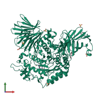 PDB entry 5i24 coloured by chain, front view.