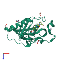 PDB entry 5i2b coloured by chain, top view.