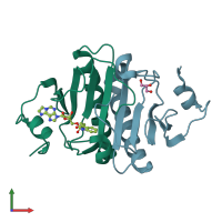 PDB entry 5i2e coloured by chain, front view.