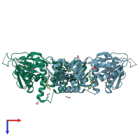 PDB entry 5i2h coloured by chain, top view.