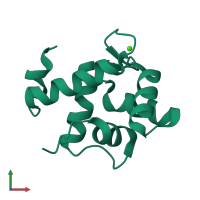 PDB entry 5i2l coloured by chain, front view.