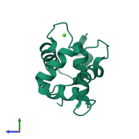 PDB entry 5i2q coloured by chain, side view.