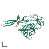PDB entry 5i2s coloured by chain, front view.